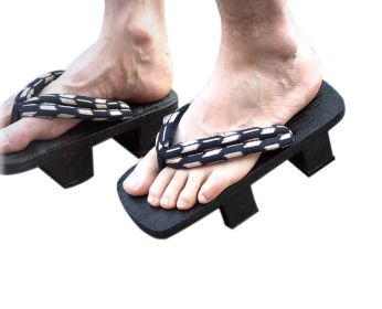 Mens Japanese Wooden Clogs Sandals Japan Traditional Shoes Geta Wide Sole Flip Flops, NO.5