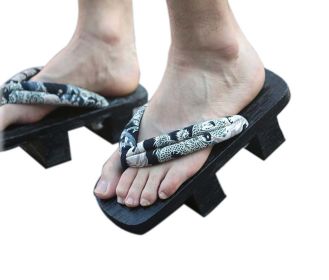 Mens Japanese Wooden Clogs Sandals Japan Traditional Shoes Geta Wide Sole Flip Flops, NO.1