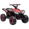 12V Kids Ride-On Quad Car 4-Wheelers with LED Headlights, Music, Dual Motor Electric ATV, for 3+ Years Old, Red