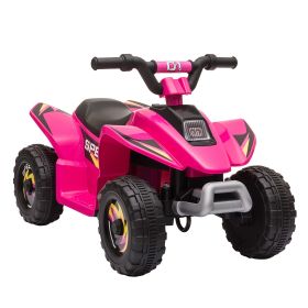 Kids Ride-On ATV 6V Four Wheeler Battery Operated Car with Forward Reverse Switch for Toddlers Pink
