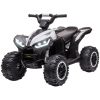 12V Electric Kids ATV Quad Car with Forward & Backward Function, Music, 4-Wheeler Ride-On Car for Toddlers, White