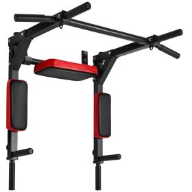 VEVOR Multifunctional Pull Up Bar, Wall Mounted Chin Up Bar Dip Station for Home Gym, Heavy Duty Steel Upper Body Workout Pull Ups