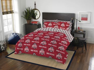 Ohio State - NCAA Rotary 7 PC Queen Bed In Bag Set