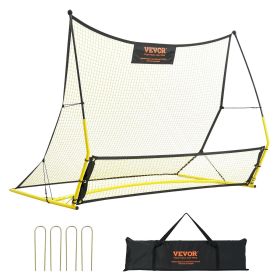 VEVOR Soccer Trainer, 2-IN-1 Portable Soccer Rebounder Net, 71"x40" Iron Soccer Practice Equipment, Sports Football Rebounder Wall with Portable Bag