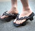 Mens Japanese Wooden Clogs Sandals Japan Traditional Shoes Geta Wide Sole Flip Flops, NO.5