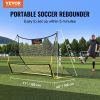 VEVOR Soccer Trainer, 2-IN-1 Portable Soccer Rebounder Net, 71"x40" Iron Soccer Practice Equipment, Sports Football Rebounder Wall with Portable Bag