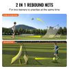 VEVOR Soccer Trainer, 2-IN-1 Portable Soccer Rebounder Net, 71"x40" Iron Soccer Practice Equipment, Sports Football Rebounder Wall with Portable Bag