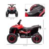 12V Kids Ride-On Quad Car 4-Wheelers with LED Headlights, Music, Dual Motor Electric ATV, for 3+ Years Old, Red