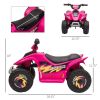 Kids Ride-On ATV 6V Four Wheeler Battery Operated Car with Forward Reverse Switch for Toddlers Pink