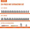 VEVOR Bolt Extractor Set, 29-Piece Bolt and Nut Remover Set, 6mm to 10mm, 13/32" to 3/4", CR-MO Steel Extraction Socket Set with Storage Case