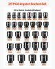 VEVOR Impact Socket Set 3/4 Inches 29 Piece Impact Sockets, 6-Point Sockets, Rugged Construction, CR-M0