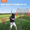 VEVOR 7x7 ft Baseball Softball Practice Net, Portable Baseball Training Net for Hitting Catching Pitching, Backstop Baseball Equipment with Bow Frame