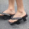 Mens Japanese Wooden Clogs Sandals Japan Traditional Shoes Geta Wide Sole Flip Flops, NO.3