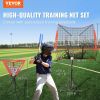 VEVOR 7x7 ft Baseball Softball Practice Net, Portable Baseball Training Net for Hitting Catching Pitching, Backstop Equipment with Bow Frame
