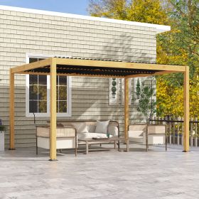 Louvered Pergola with Adjustable Roof (Option: Black, Natural-2320x250x230 mm)