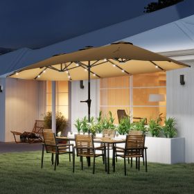 Double-Sided Market Umbrella (Option: Khaki-1345x310x150 mm)