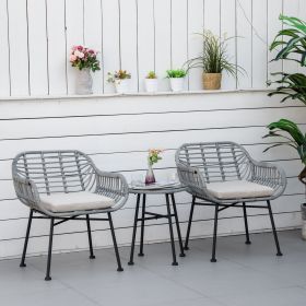 3 Piece Patio Set (Option: Cream White-1095x600x475 mm)