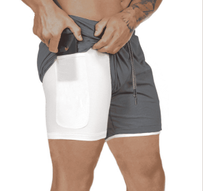 Pocket Compression Shorts (Option: Gray-XXL)