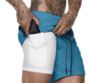 Pocket Compression Shorts (Option: Blue-S)
