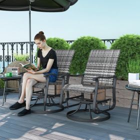 Swivel Patio Glider Chair Set of 2 (Option: Gray-600x600x440 mm)