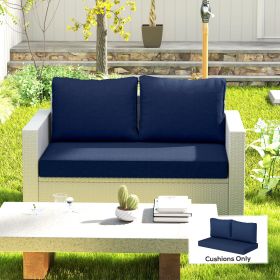 2 Seat Patio Furniture Cushions (Option: Navy Blue-500x720x230 mm)
