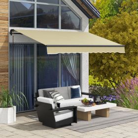 10' x 8' Retractable Awning (Option: Beige-1710x305x165 mm)