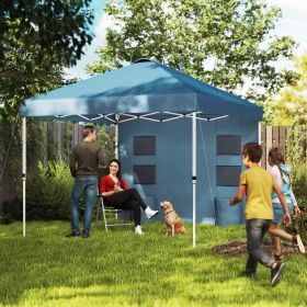 10' x 10' Pop Up Canopy Tent w/ Sidewall (Option: Blue-1190x225x225 mm)