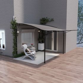 12' x 10' Outdoor Pergola with Bar Counter (Option: Brown-2070x370x120 mm)