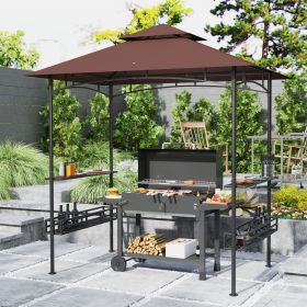 8' x 5' BBQ Grill Gazebo (Option: Brown-1280x450x180 mm)
