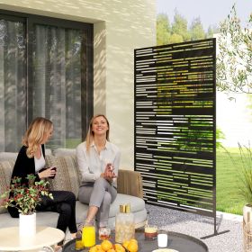 78" H x 48" W Outdoor Privacy Screen (Option: Black/Barcode-1345x695x95 mm)