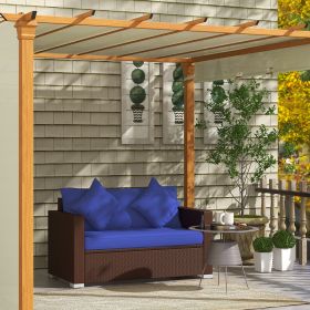 2 Piece Patio Corner Sofa Set (Option: Dark Blue-1230x260x750 mm)