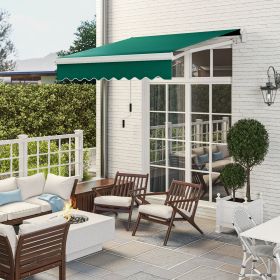 8' x 6.6' Patio Retractable Awning (Option: Green-1360x280x190 mm)
