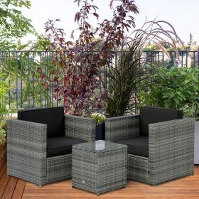 Bistro Patio Set (Option: Grey-800x685x380 mm)