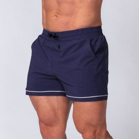 Fitness Quick-drying Sport Running Training Outdoor Beach Shorts (Option: Navy Blue-M)