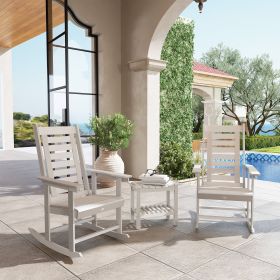 2 Pieces Outdoor Rocking Chairs (Option: White-1090x570x220 mm)