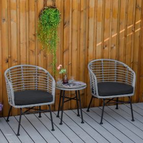 3 Piece Patio Set (Option: Grey-1095x600x475 mm)