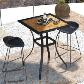 22" Outdoor Side Table with Umbrella Hole (Option: Brown-810x100x770 mm)