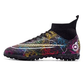 Mens Soccer Shoes Non-Slip Football Boots Cleats Grass Soccer Sneakers Yj068 (Color: Black, size: 34)