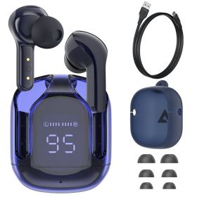 T6 TWS Earphone Wireless Bluetooth 5.0 Headphones Sport Gaming Headsets Noise Reduction Earbuds (Color: sapphire blue, Ships From: China)