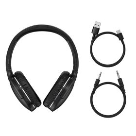D02 Pro Wireless Headphones Bluetooth Earphone 5.0 Foldable Headset Sport Headphone Gaming Phone Fone Bluetooth Earbuds (Color: Black, Ships From: China)