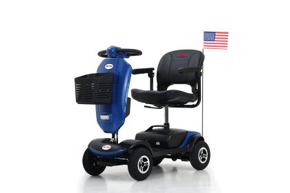Mobility Scooters Lightweight Compact With Exclusive Front Windshield (Color: Blue)