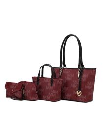 MKF Collection Alexy M Signature Four PCS Set by Mia k (Color: BURGUNDY, Material: Polycarbonate)