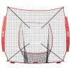 VEVOR 7x7 ft Baseball Softball Practice Net, Portable Baseball Training Net for Hitting Batting Catching Pitching