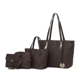 MKF Collection Arya Signature Women Tote Bag, Mini Tote Bag, Pouch and Wristlet Wallet by Mia K (Color: Chocolate, Material: Vegan Leather)