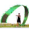 DSJUGGLING 3D Dragon Poi with 340g Weighted Ball & 1.1 Meters Swing Rope - Silk Flowy Shaking & Flinging Chinese Golden Dragon Ribbon Streamer + Trave