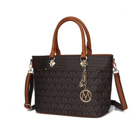 MKF Collection Yonah Tote Signature Printed Vegan Leather by Mia K (Color: Brown, Material: Vegan Leather)