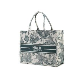 MKF Collection Adorabella Tote Bag Elegant with Versatile and Luxe Gold Accents by Mia K (Color: Green, Material: Vegan Leather)