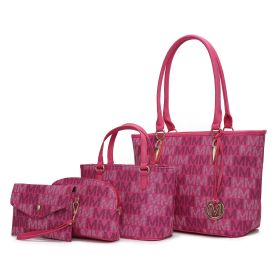 MKF Collection Alexy M Signature Four PCS Set by Mia k (Color: Fuchsia, Material: Polycarbonate)