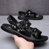 Men's sandals Summer new super soft massage slippers wear fashion casual large size dual-purpose men's beach shoes