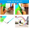 19.6ft Washable Silk-like Dragon Poi with Adjustable Wand, 6 meters of Outdoor Flinging Fitness Dance with 3D Rainbow Color Dragon Ribbon Streamer Set